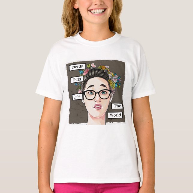 Nerdy Girls-regeln världen över T Shirt (Framsida)