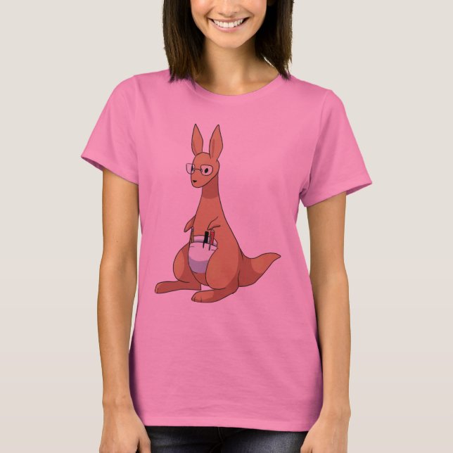 Nerdy Kangaroo Tee Shirt (Framsida)