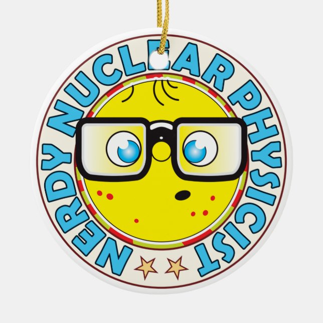 Nerdy kärn- fysiker julgransprydnad keramik (Framsidan)