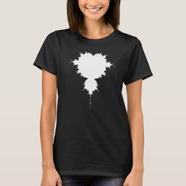Nerdy Mandelbrot White Fractal Chaos Physics Math T Shirt (Framsida)