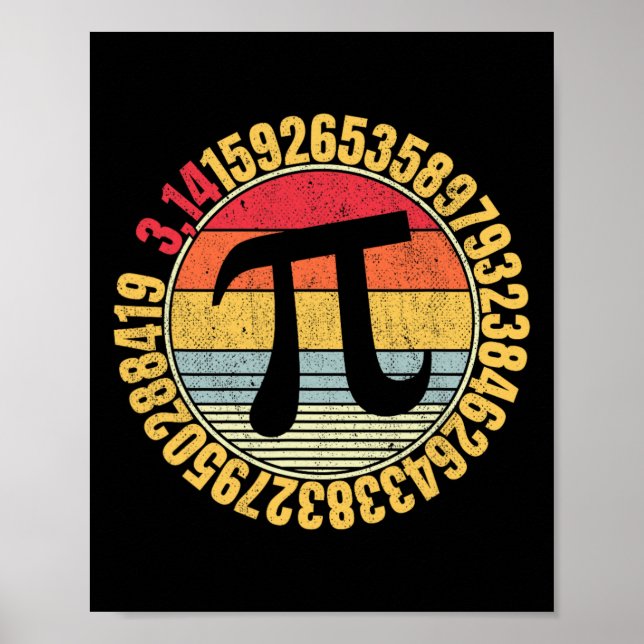 Nerdy Math Pi Symbol Mathlete Poster (Framsidan)