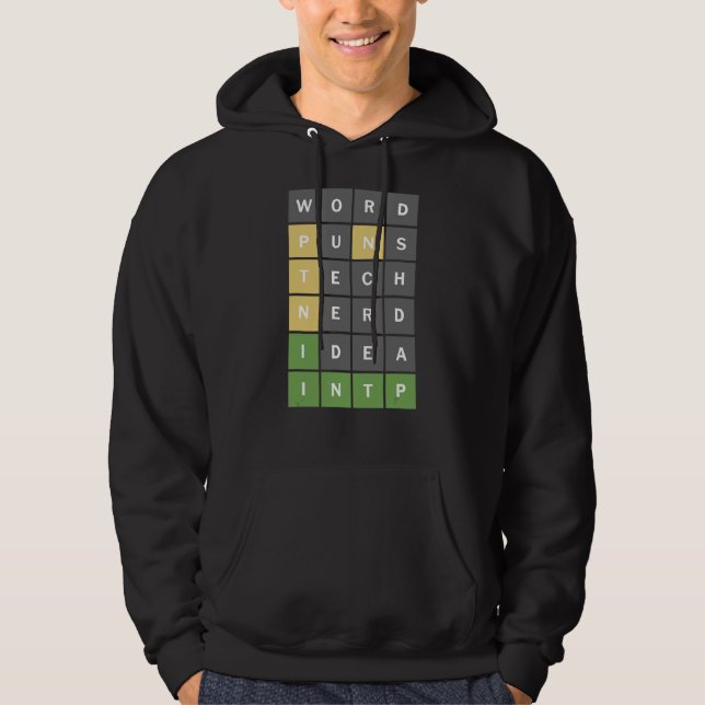 Nerdy Ord Puzzle-spel för intp Ord-Nerds Hoodie (Framsida)
