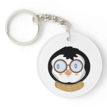 Nerdy Penguin Boy Acrylic Keychain