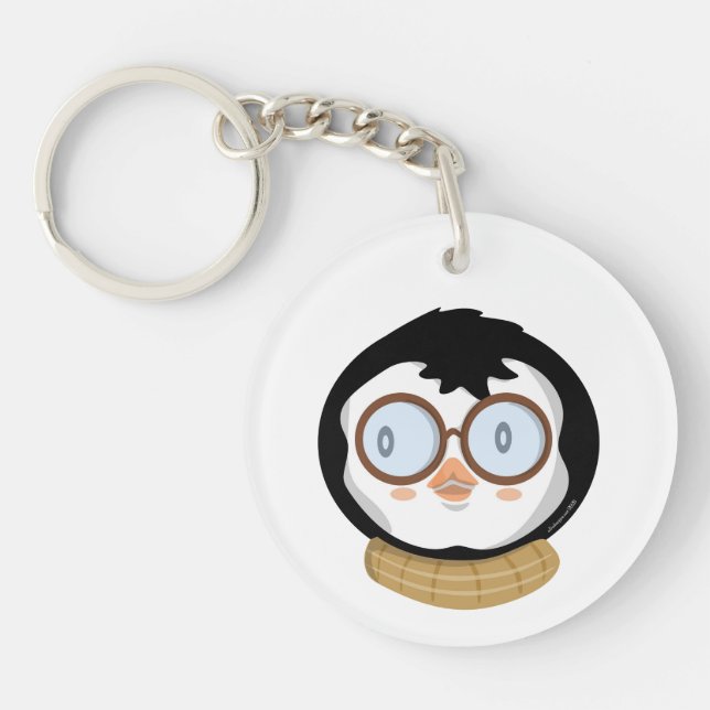 Nerdy Penguin Boy Acrylic Keychain (Framsidan)