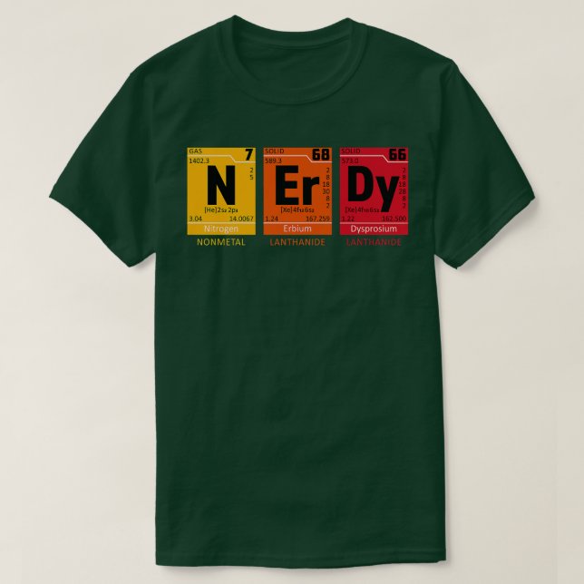 Nerdy Periodic Bord Funny Science Premium T Shirt (Design framsida)