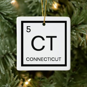 Nerdy Periodic Bord Inslag i Connecticut Julgransprydnad Keramik