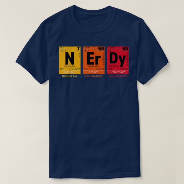Nerdy Periodic Table Funny Science  T Shirt (Design framsida)