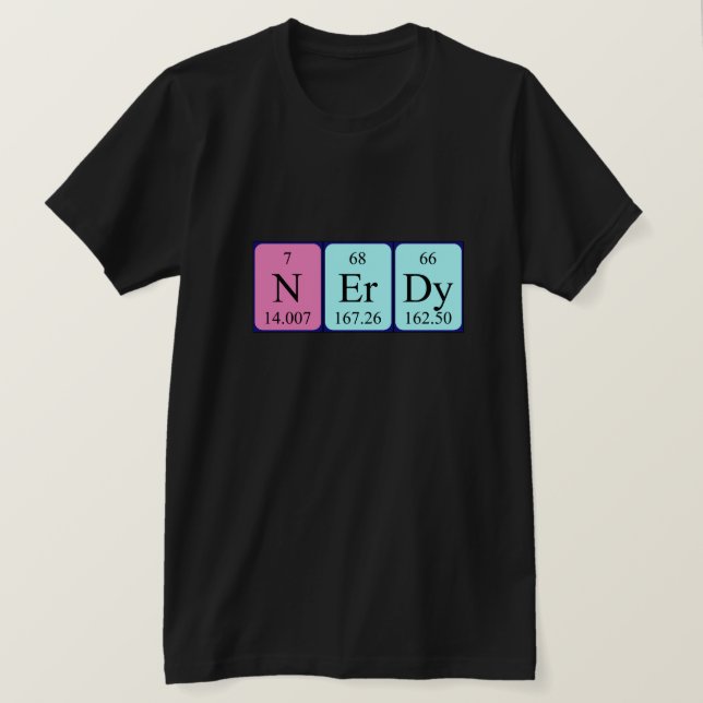 Nerdy periodisk skjorta bord ord tee (Design framsida)