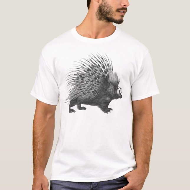 Nerdy Porcupine T Shirt (Framsida)
