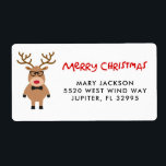 Nerdy Reindeer-julens Adressetiketter Helgdag Fraktsedel<br><div class="desc">Utformning av "God jul"-returetiketter för helgdag och paket. Anpassa med returadressen och gå till vår butik för att se alla produkter i den här designen.</div>