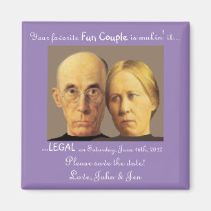 Nerdy Roligt par Spara-the-date Cute Funny Magnet