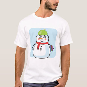 Nerdy Snögubbe Geek - Lustigt Illustration T Shirt
