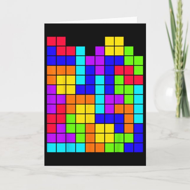 Nerdy Tetrominoes Block Puzzle Videospelet Math Te Kort (Framsida)