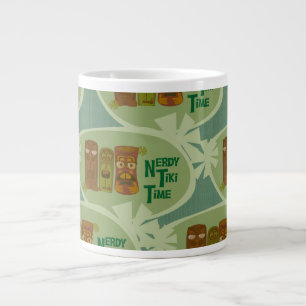 Nerdy Tiki Time Retro Art Slogan Mönster Design Jumbo Mugg