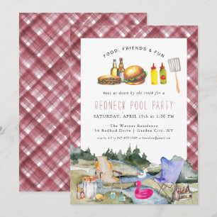 Nere vid bäcken Redneck-poolparty