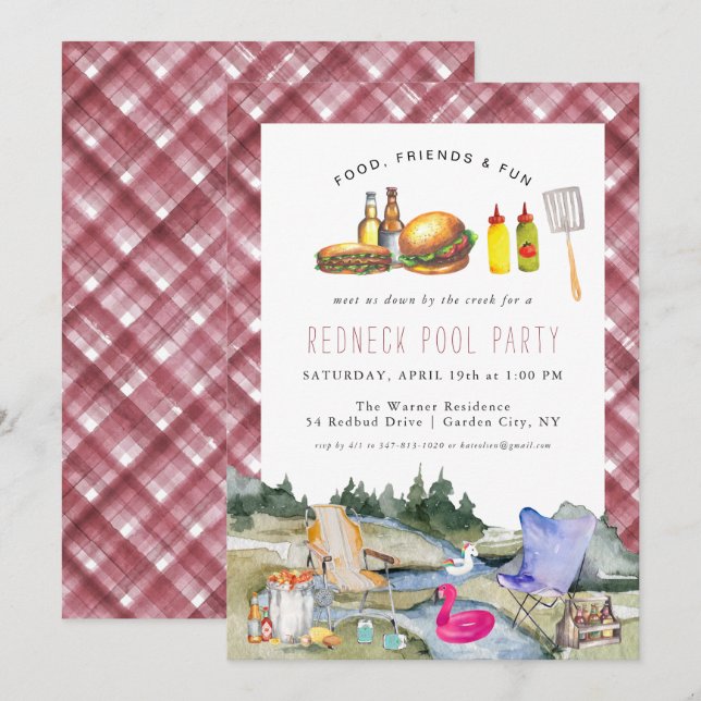 Nere vid bäcken | Redneck-poolparty (Fram/baksida)