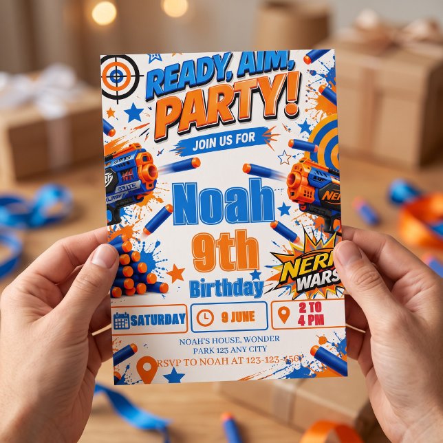 Nerf födelsedag  inbjudningar (Skapare uppladdad)