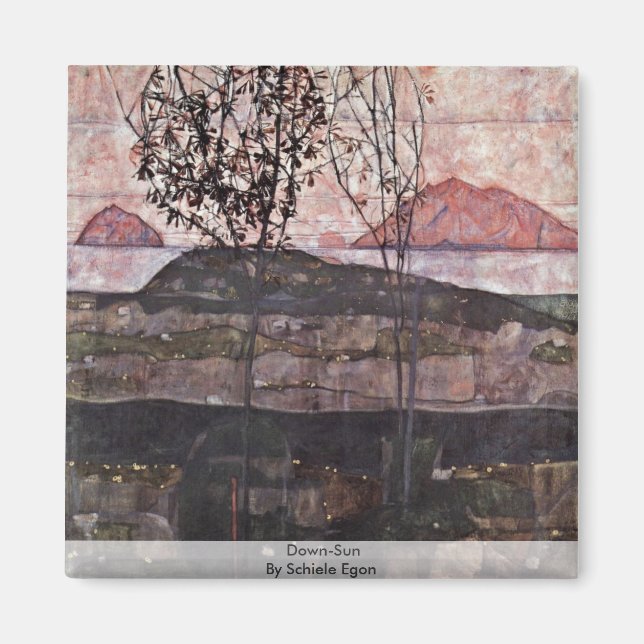 Nerifrån Sol av Schiele Egon Magnet (Framsidan)