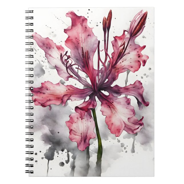 Nerine - Akvarellblommor Anteckningsbok (Framsidan)