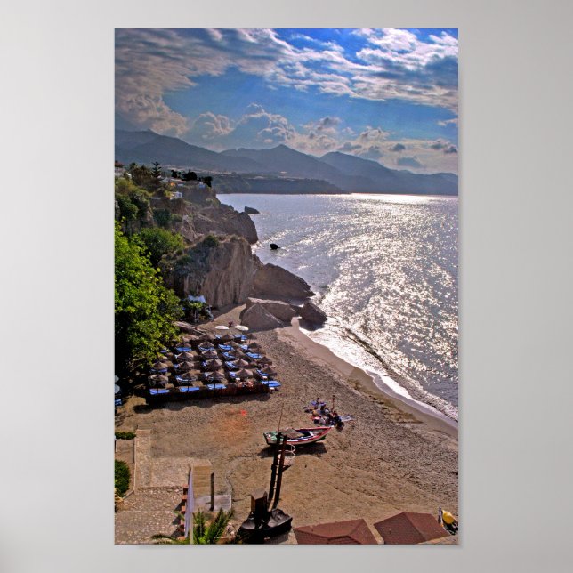 Nerja Calahonda Beach Andalusia Costa del Sol Poster (Framsidan)