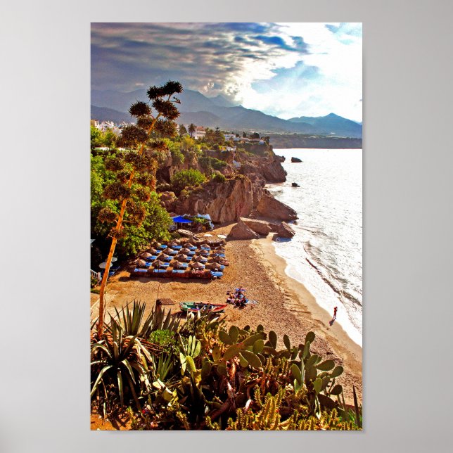 Nerja Calahonda Beach Andalusia Costa del Sol Poster (Framsidan)