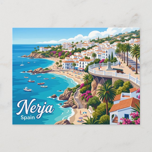 Nerja, Málaga, Andalusien, Spanien Spanien Vykort (Framsida)