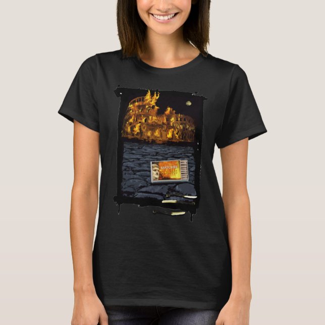 Nero Burns Rome  Joke Italian Souvenir T Shirt (Framsida)