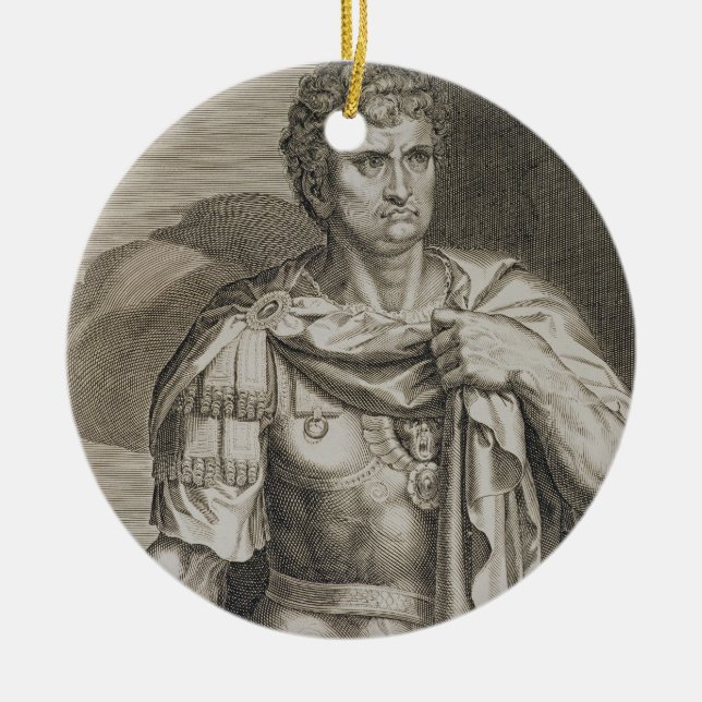 Nero Claudius Caesar kejsare av den engr Rome Julgransprydnad Keramik (Framsidan)