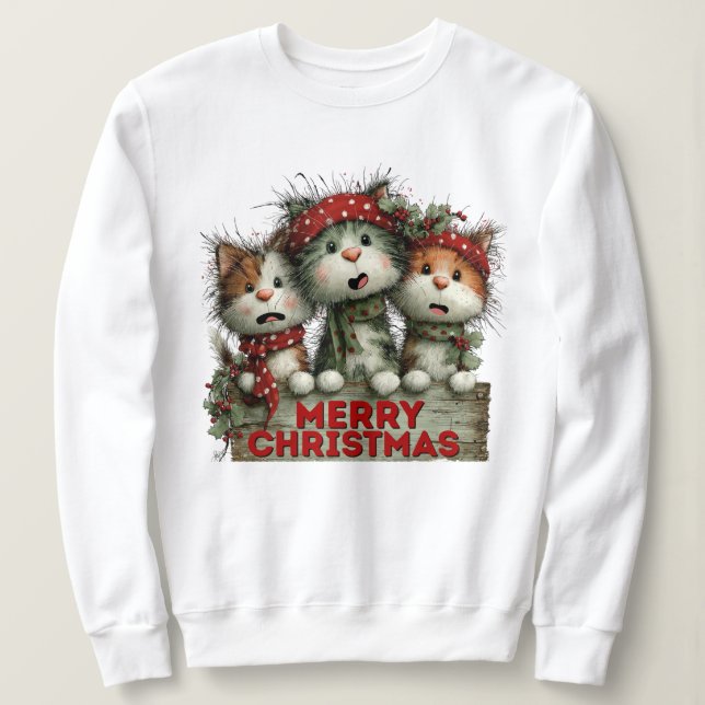 Nerry Christmas Cats T Shirt (Design framsida)