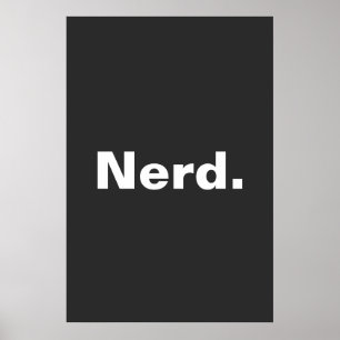 Nerst en ord-vit textminimalism lustig design poster