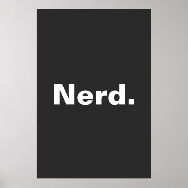 Nerst en ord-vit textminimalism lustig design poster (Framsidan)
