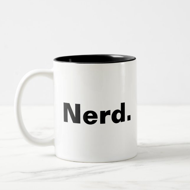 Nerst en ord-vit textminimalism lustig design Två-Tonad mugg (Vänster)