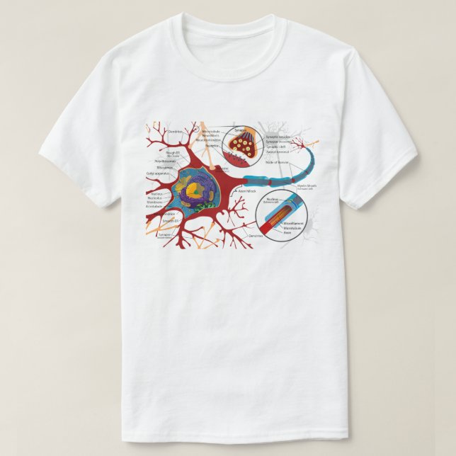 Nerve Cell Diagram Science  T Shirt (Design framsida)