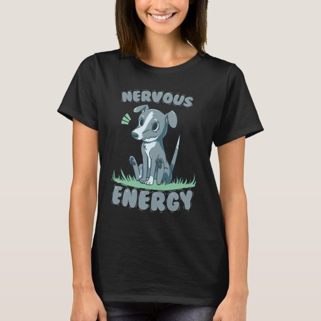 Nervös energivinthund t shirt (Framsida)