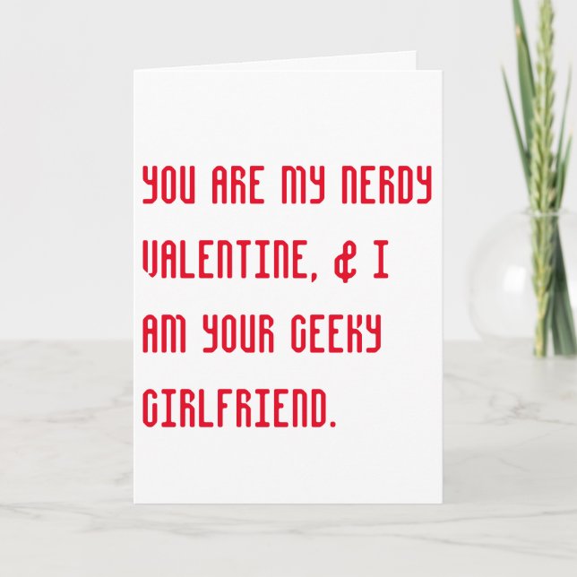 nervös + geeky valentins romantiska kort på dagen (Framsida)