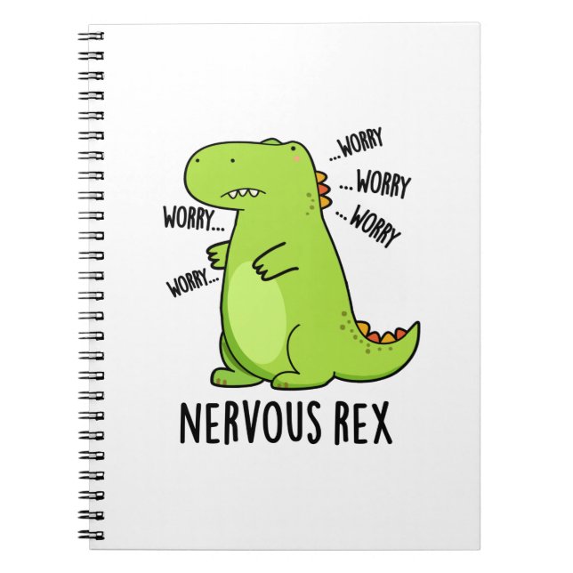 Nervös Rex Rolig Dinosaurie TRex Puns Anteckningsbok (Framsidan)