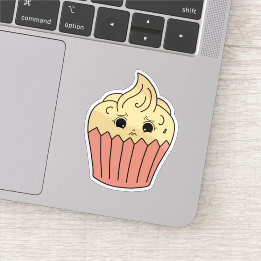 Nervös Vaniljcupcake Klistermärken