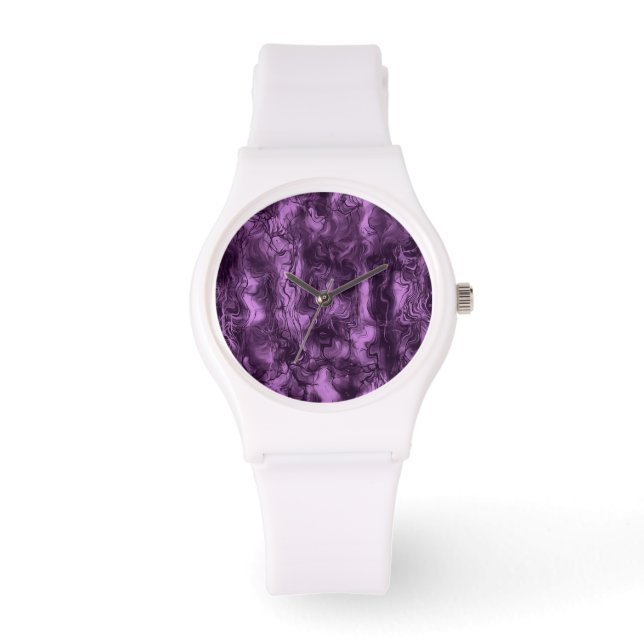 Nervous Energy Grungy Abstrakt Art Amethyst Orchid Armbandsur (Framsida)