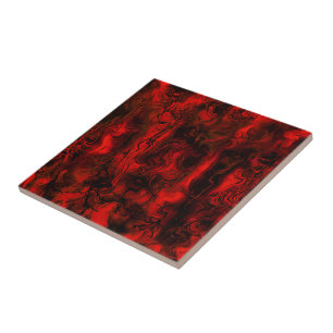 Nervous Energy Grungy Abstrakt Art Red and Black. Kakelplatta