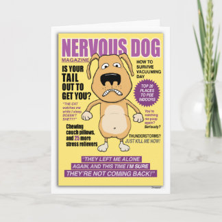 Nervous Hund Magazine roligt födelsedagskort Kort