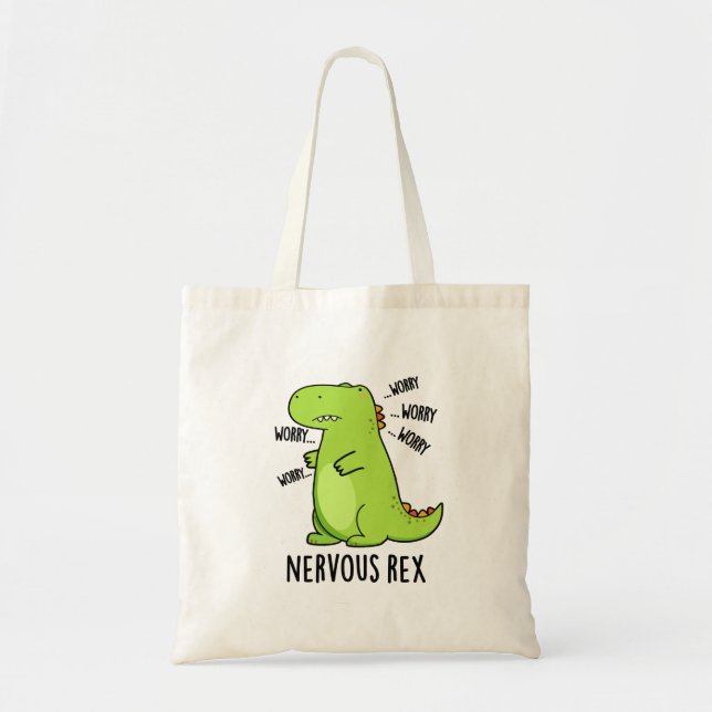 Nervous Rex Funny Dinosaur TRex Pun Tygkasse (Framsidan)