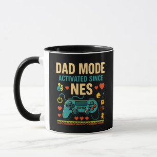 NES Retro Gamer Art aktiverad i Pappa-läge Mugg