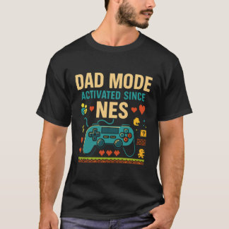NES Retro Gamer Art T-Shirt i Pappa-läge aktiverat