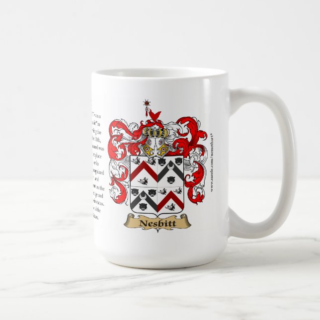 Nesbitt, ursprung, det menande och vapenskölden kaffemugg (Höger)