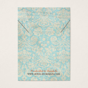 Neskklace Juvelry Visning Card ・ Teal Damask Visitkort