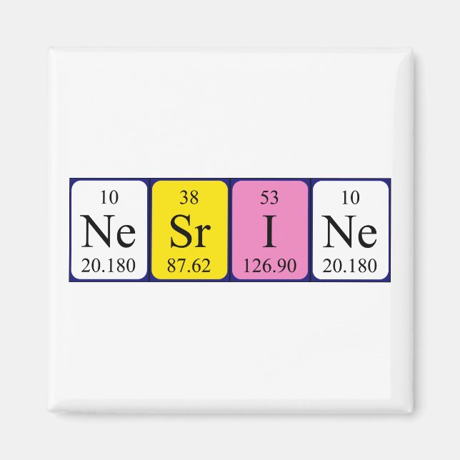 Nesrine periodisk bord namn-magnet magnet (Framsidan)