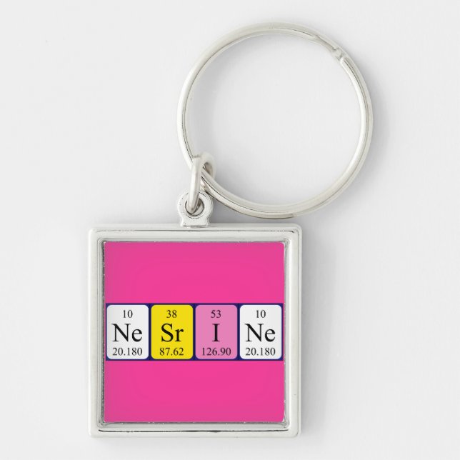 Nesrine Periodisk bord namn nyckelring (Framsidan)