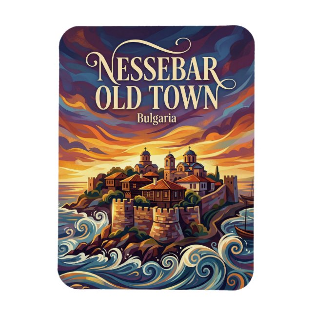 Nessebar Gamla Stan Bulgarien Magnet (Vertikal)