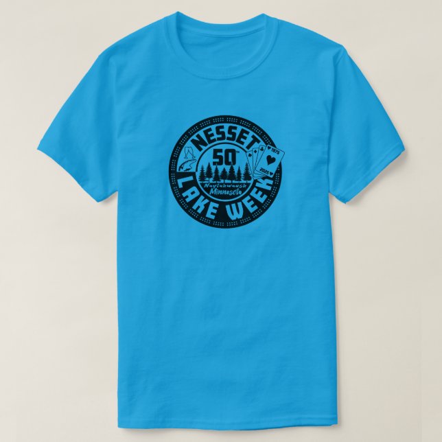 Nesset Cards Black Front Center T Shirt (Design framsida)