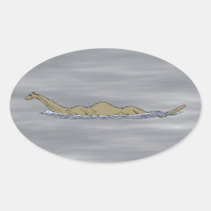 Nessie Loch Ness Monster Ovalt Klistermärke